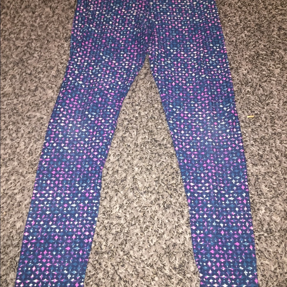 Lula roe pattern leggings; size tween